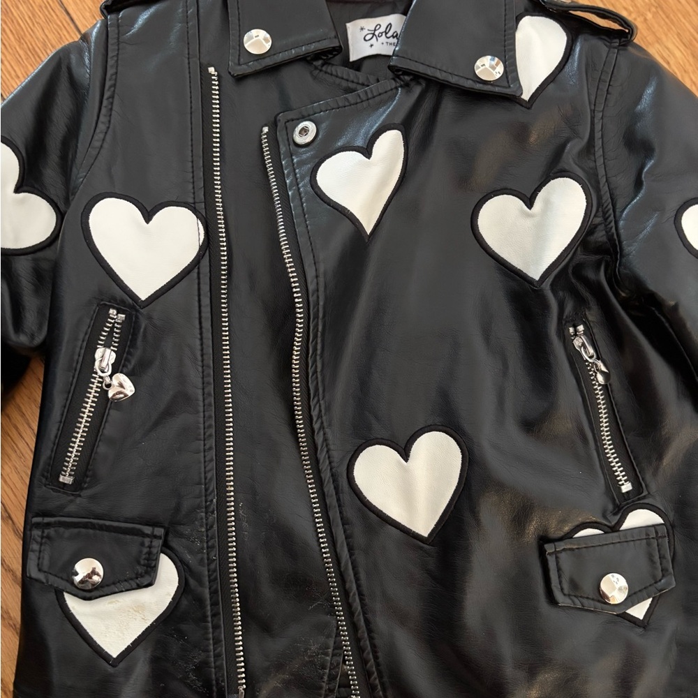 Lola + The Boys Black and White Heart Jacket